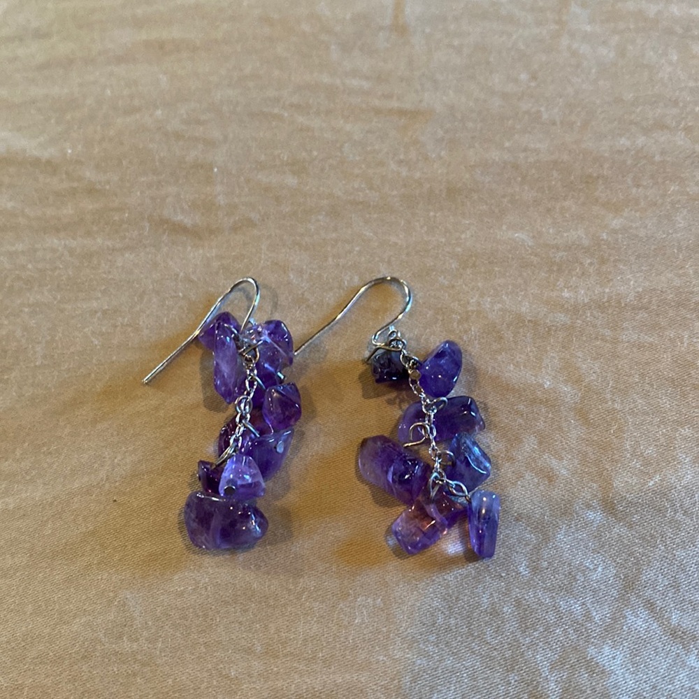 Little purple dangly earrings.